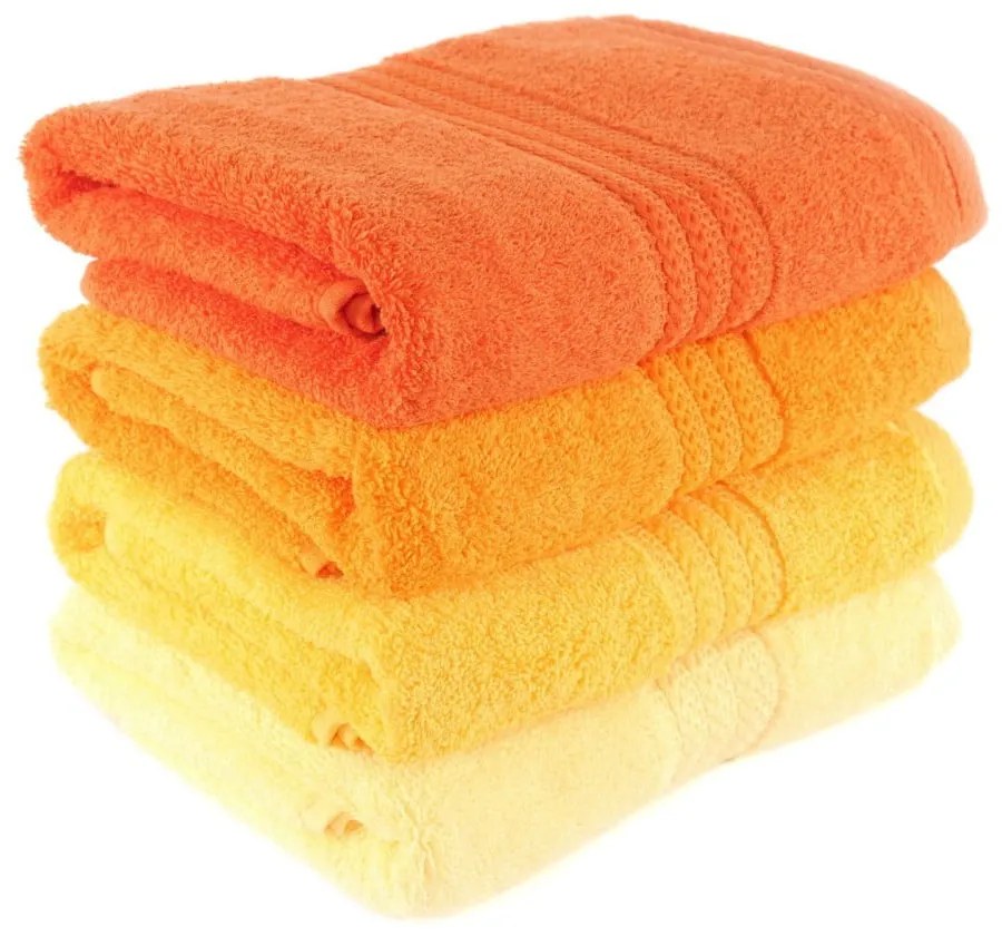 Set di 4 asciugamani Daisy, 70 x 140 cm Rainbow - Foutastic