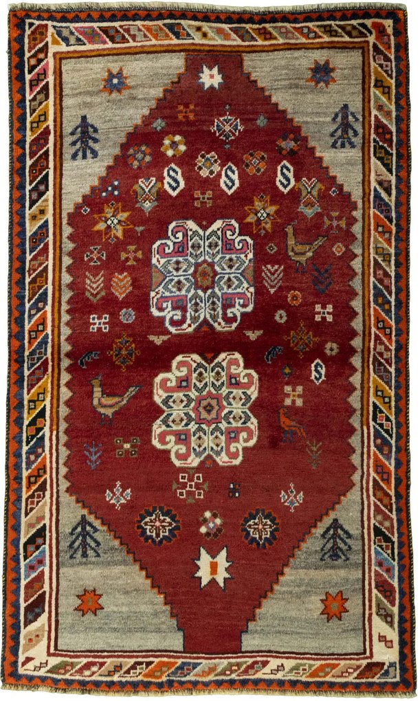 Gabbeh Tappeto 180 x 110 Rosso (Iran) Annodato A Mano