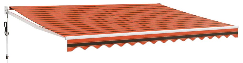 Tenda Sole Automatica Retrattile Arancione e Marrone 4,5x3 m