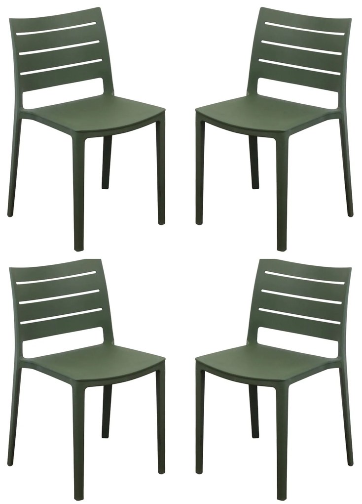 CABOT - set 4 sedie in polipropilene impilabile