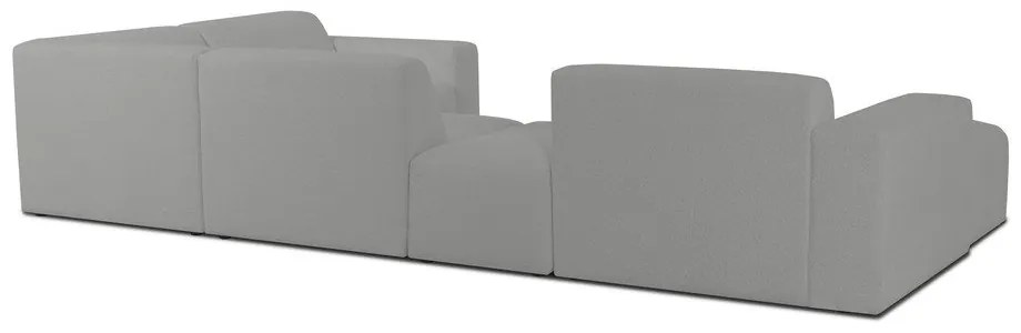 Divano angolare grigio in tessuto bouclé (a U) Roxy - Scandic