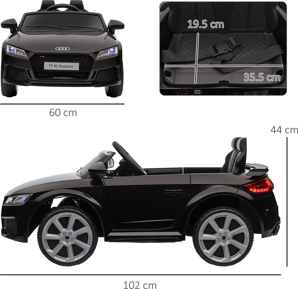 Macchina Elettrica per Bambini 12V con Licenza Audi TT Nero...