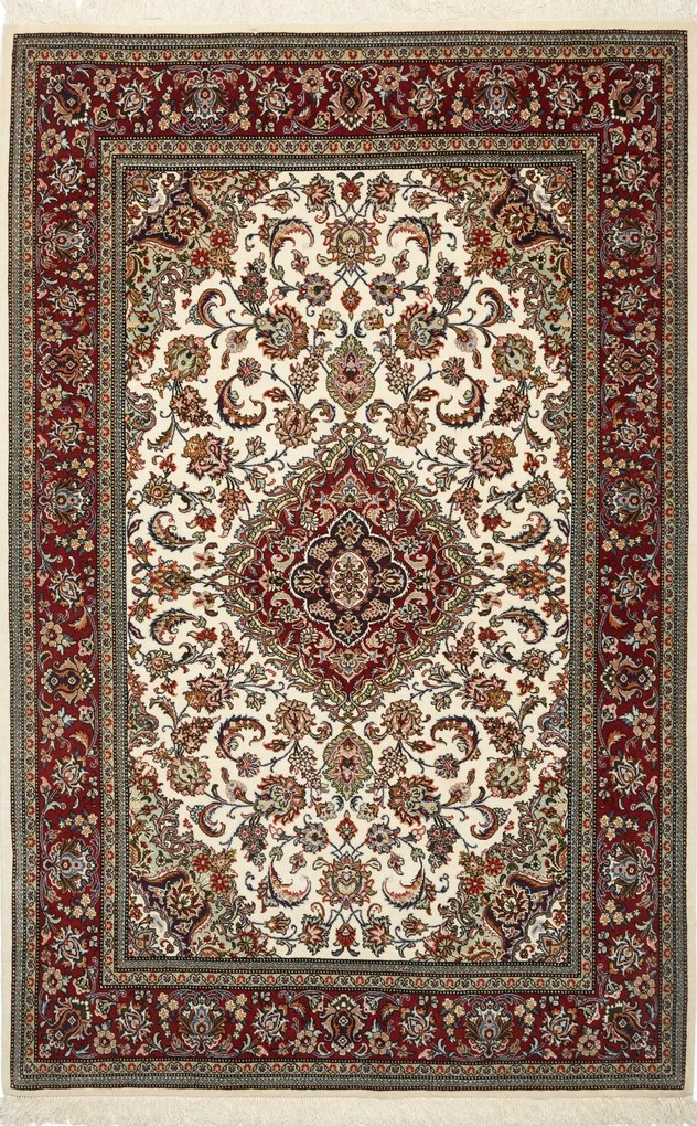 Isfahan Tappeto persiano 110x160 Rosso (Iran) Annodato A Mano