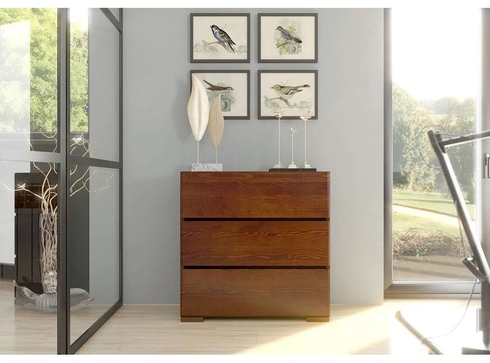 Cassettiera in faggio marrone , 80 x 81 cm Sandemo - Skandica