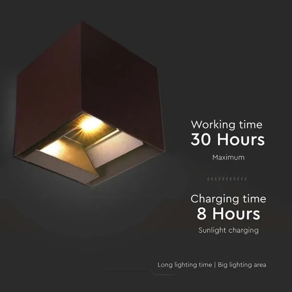 Lampada solare da parete LED con sensore 9W 3,7V 3000-5000K IP65 marrone