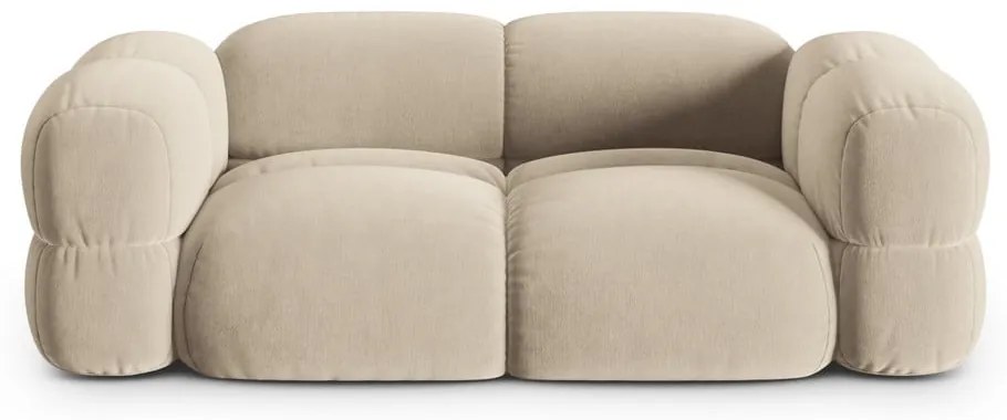Divano beige con rivestimento in velluto 210 cm Loretto – Cosmopolitan Design