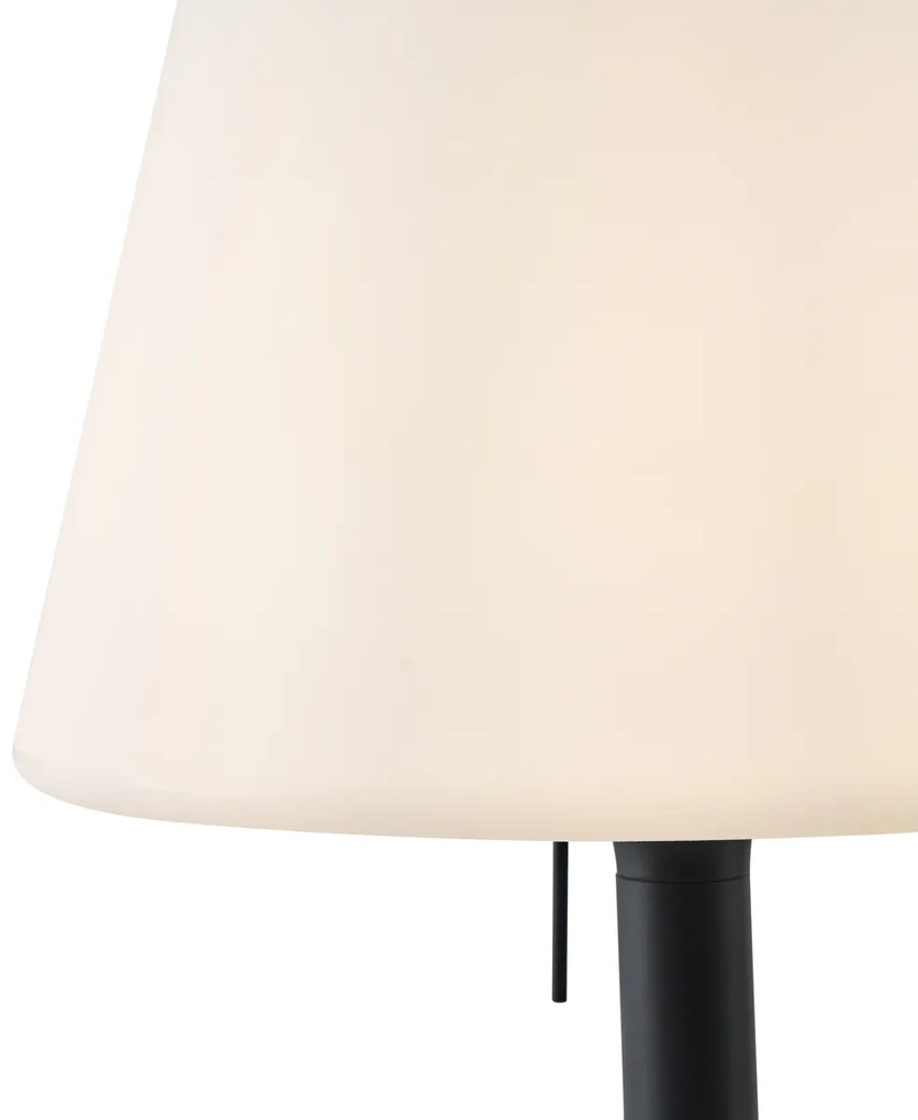 Lampada da terra moderna per esterni nera con paralume bianco IP44 - Big Virginia