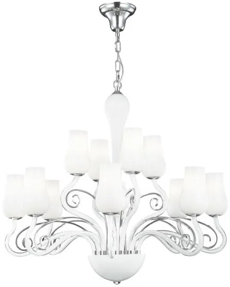 Lampadario angel bianco/cromo 12xe14 80x140cm i-angel-12