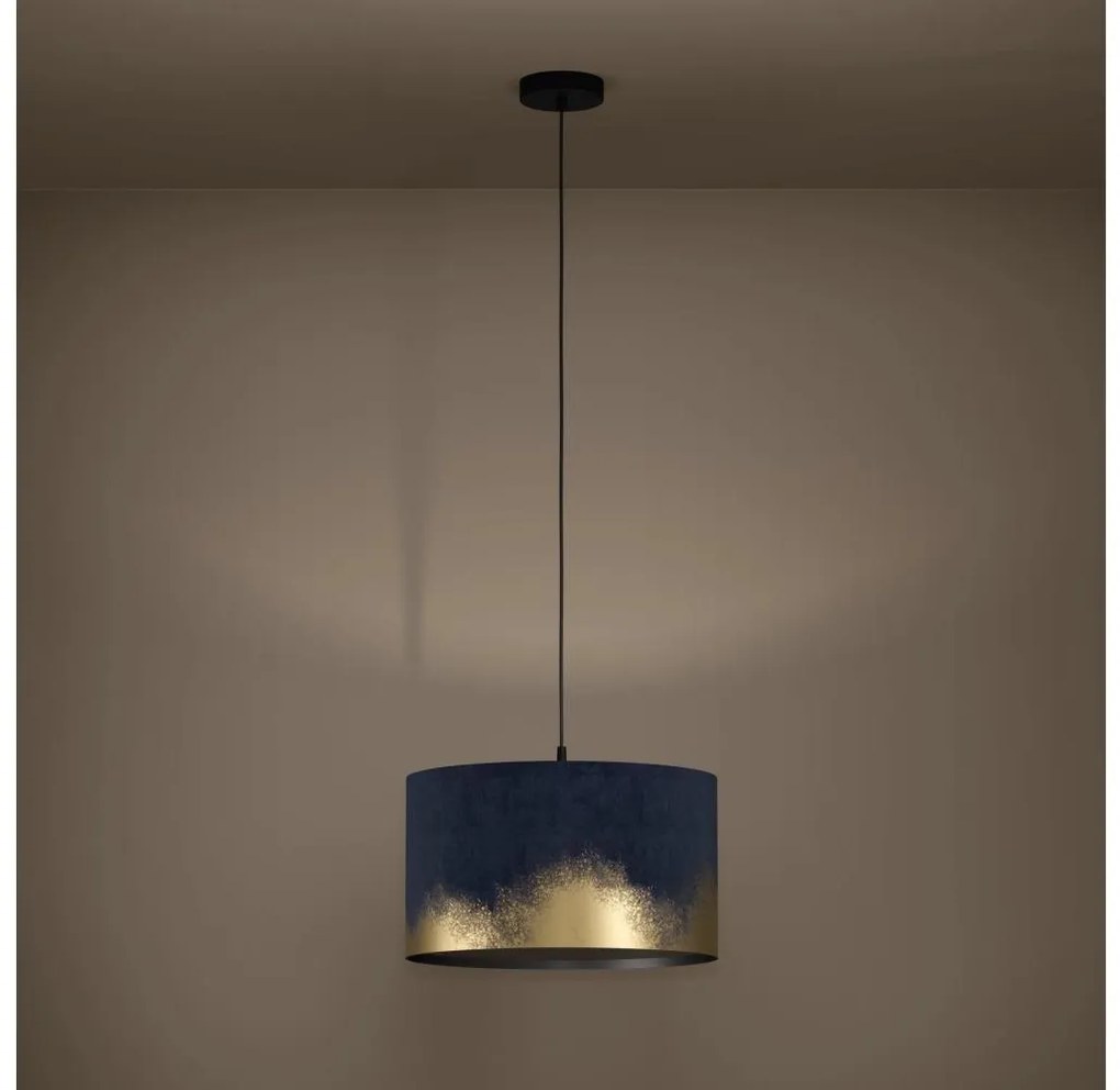 Eglo 39973 - Lampadario a sospensione con filo CASUARITA 1xE27/40W/230V diametro 38 cm blu/oro