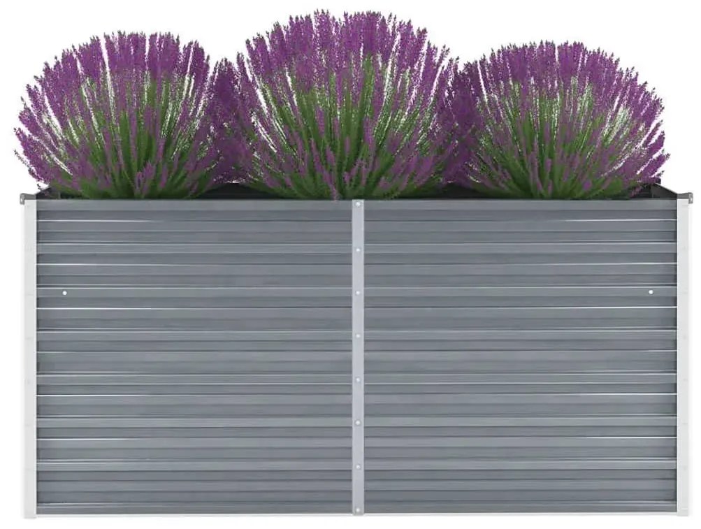 Letto Rialzato Giardino İn Acciaio Zincato 160x40x77 Cm Grigio /