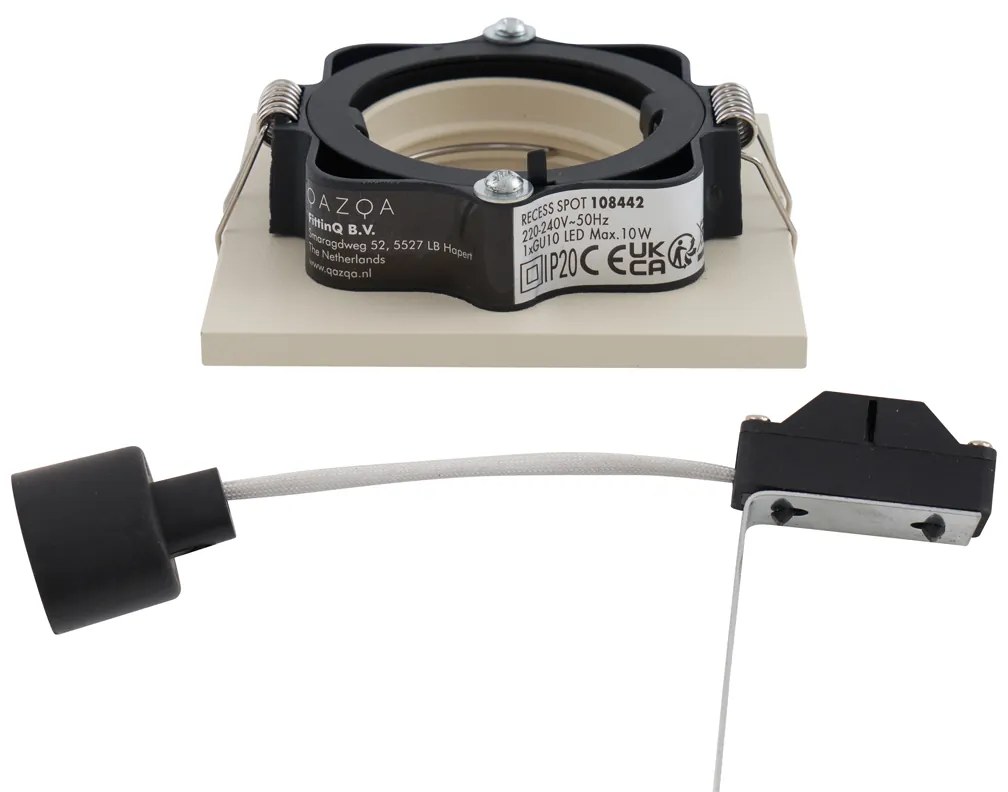 Set di 6 faretti da incasso moderni beige GU10 50mm orientabili e inclinabili - Qure