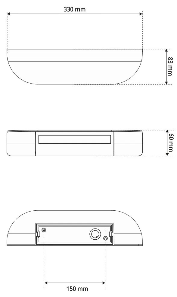 Applique Lineare 12W Monodirezione IP65 CCT con LED OSRAM - Nera