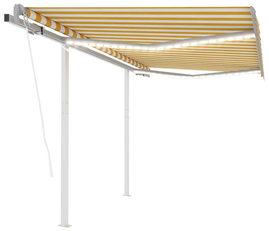Tenda Automatica Sensore Vento Led 3x2,5 M Gialla Bianca /