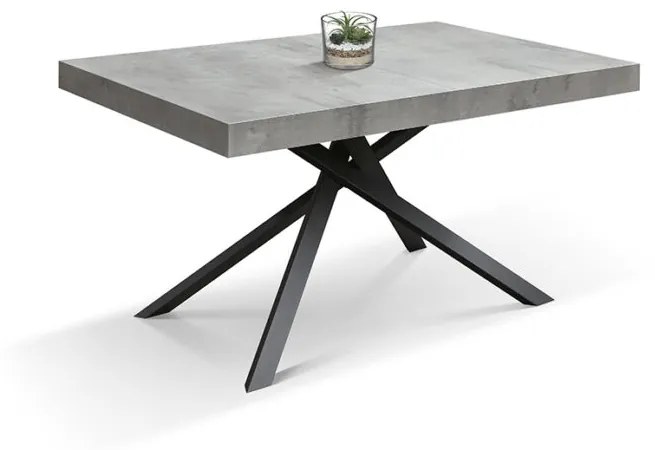 Tavolo FORTE DEI MARMI grigio cemento allungabile con base antracite 180×90 cm – 260×90 cm