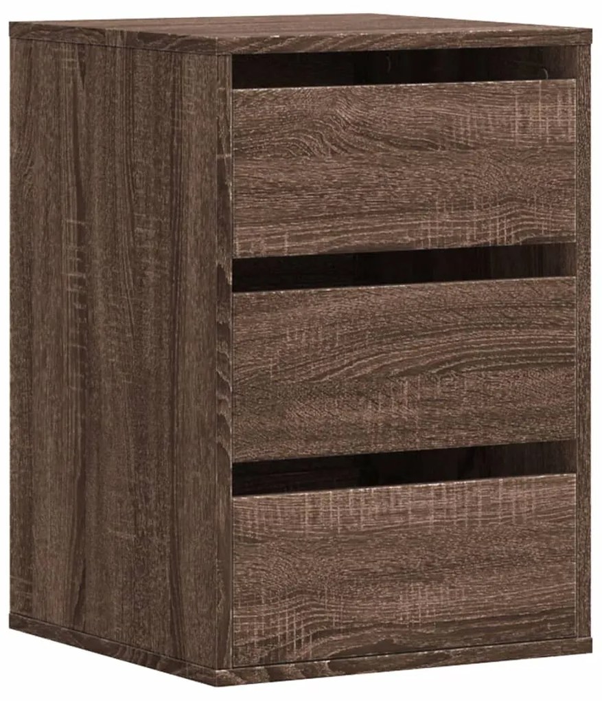 Cassettiera angolo rovere marrone 40x41x58cm legno multistrato