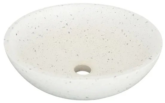 Lavabo da appoggio tondo piletta inclusa in cemento bianco piletta inclusa