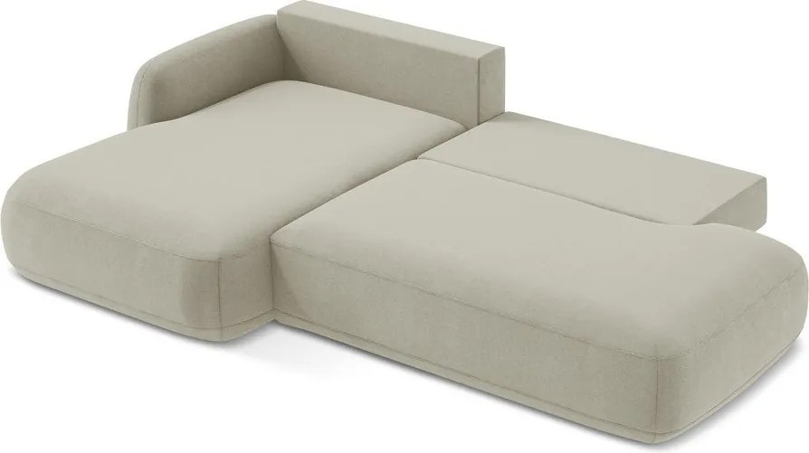 Divano angolare beige allungabile (con penisola a sinistra/con chaise lounge) Hale – Makamii