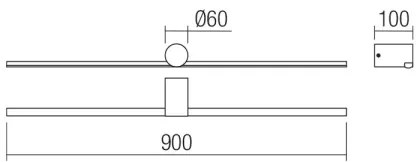 Redo 01-4034 - Illuminazione a LED per specchi da bagno ROW LED/18W/230V 90 cm IP44 bianco