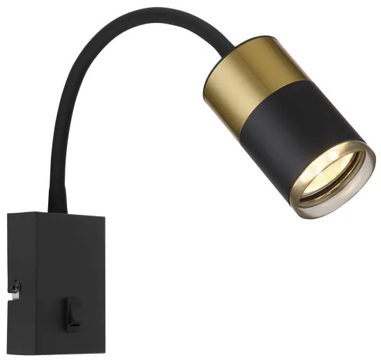 Globo 57850W - Faretto da parete BRISBON 1xGU10/25W/230V nero/oro