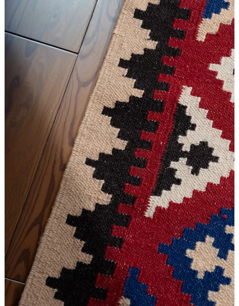 Tappeto rosso in lana reversibile/tessuto a mano 200x290 cm Kamal Rami – Nouristan