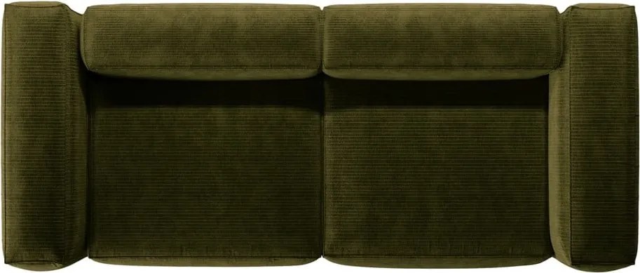 Divano verde con rivestimento in velluto a coste 264 cm Bergamo – Cosmopolitan Design