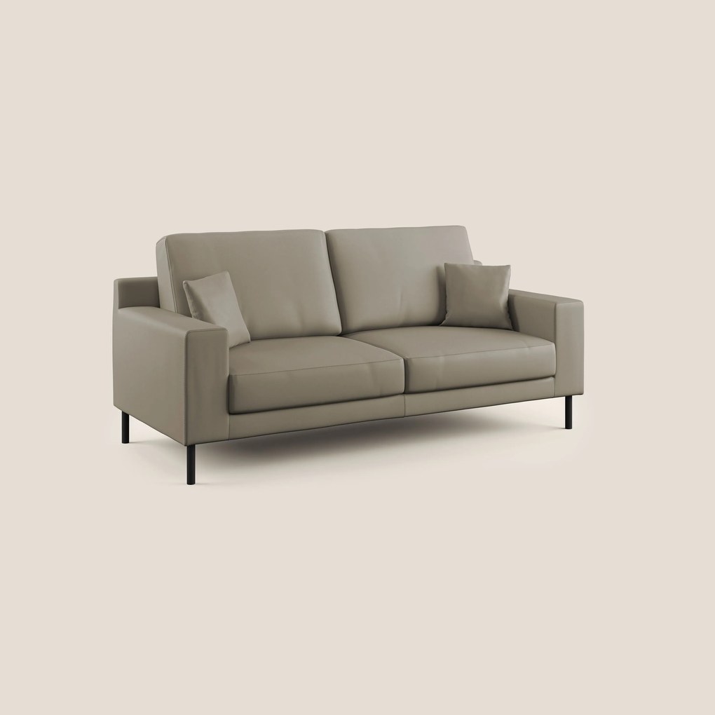 Uranio divano moderno lineare in Ecopelle impermeabile T04 talpa