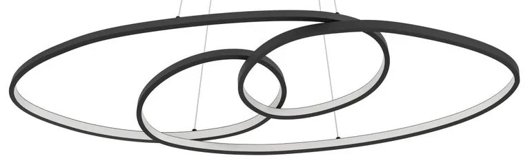 Lampadario LED design Gianella nero ø100cm, luce calda 4400 lumen, EGLO