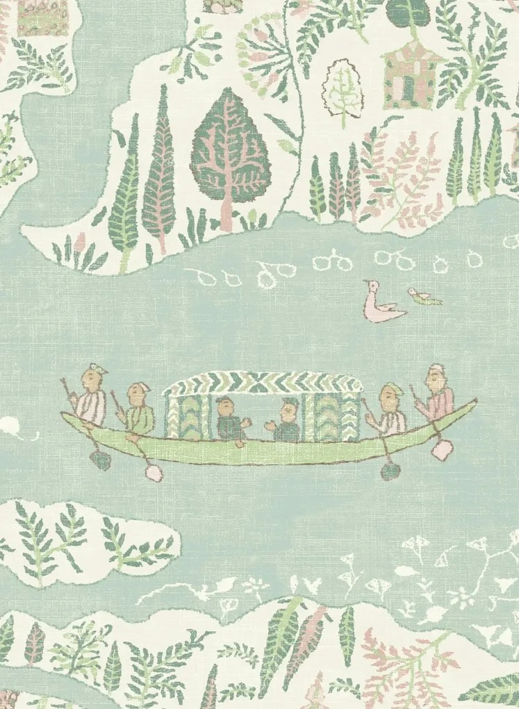 Lewis & Wood Carta da parati Regatta - Pistachio Rose
