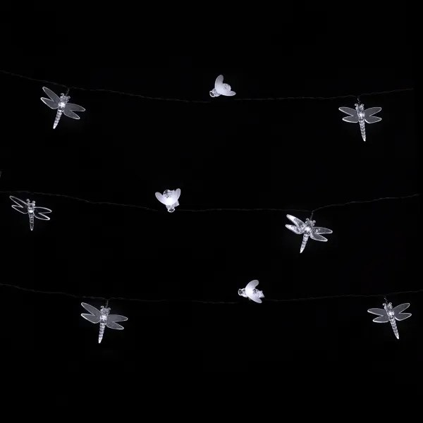 Aigostar - Catena luminosa decorativa solare a LED, 50 LED / 8 funzioni, 10 m, 800 mAh, IP65, bianco freddo