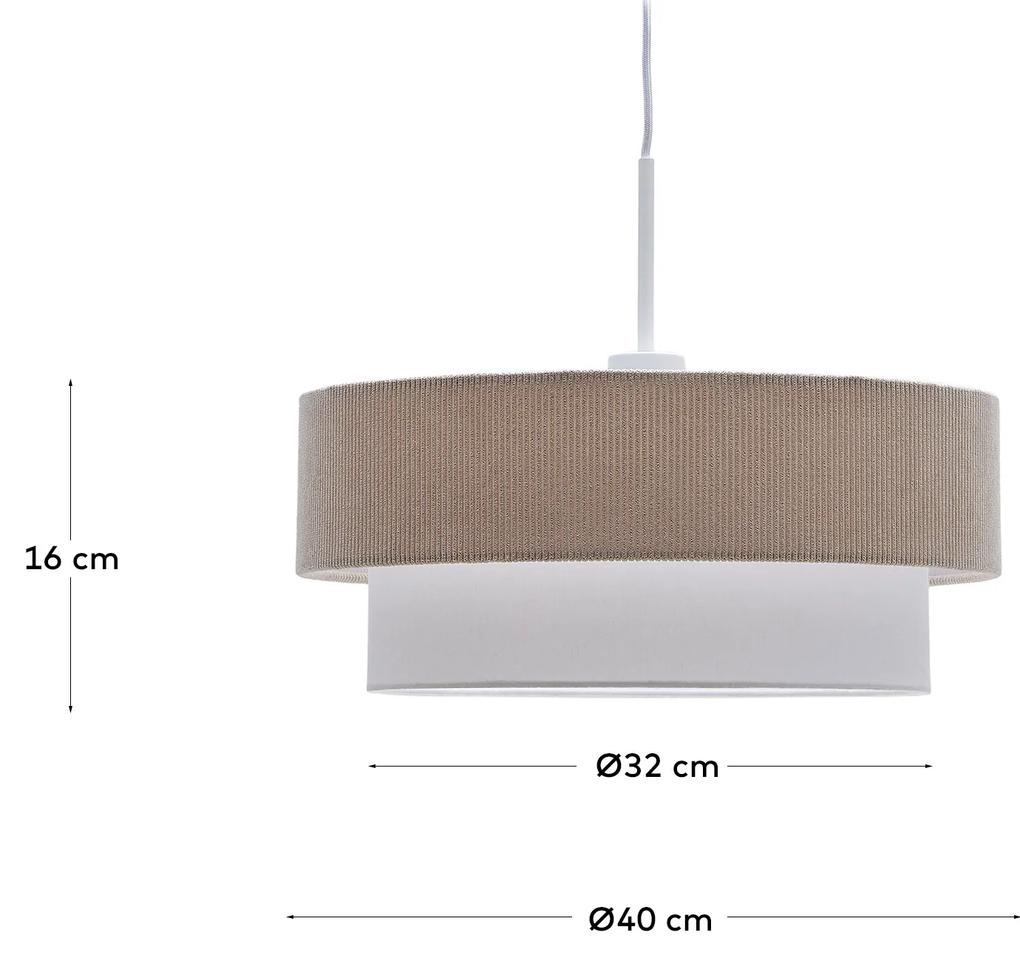 Kave Home - Lampada da soffitto Bianella in cotone e velluto beige Ã˜ 40 cm