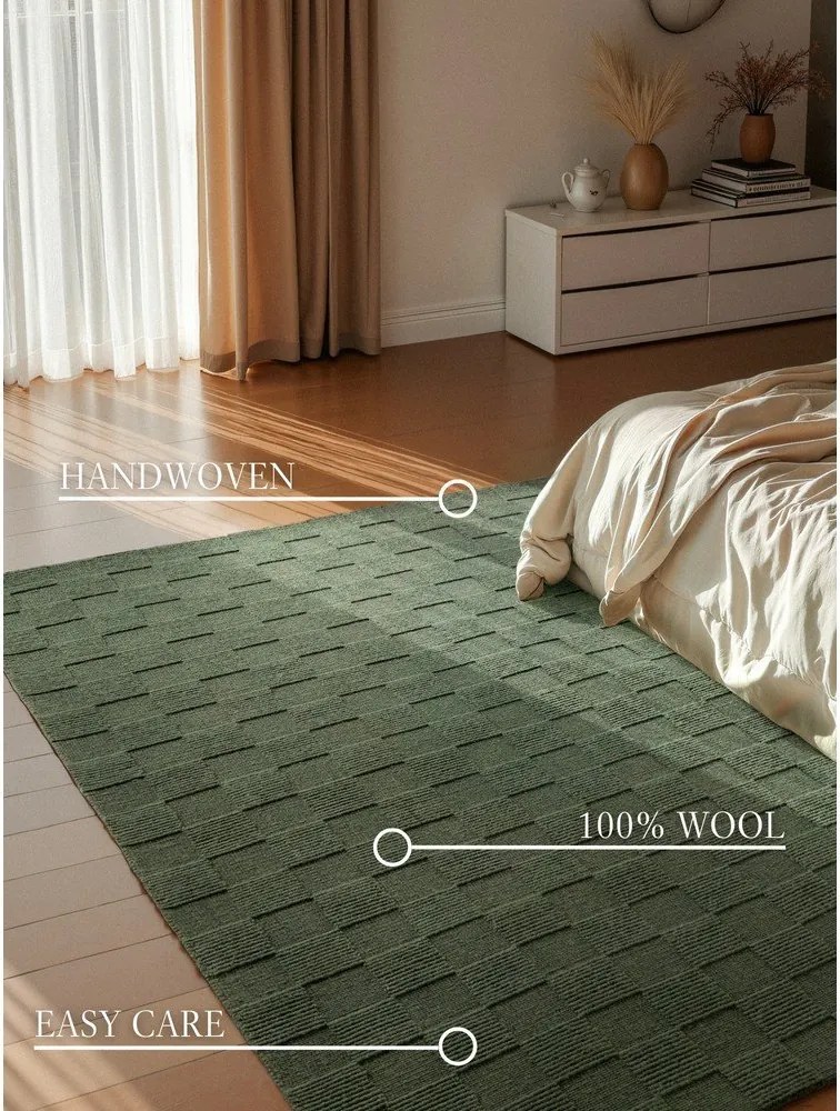 Tappeto verde scuro in lana tessuto a mano 160x230 cm Scala – Villeroy&amp;Boch