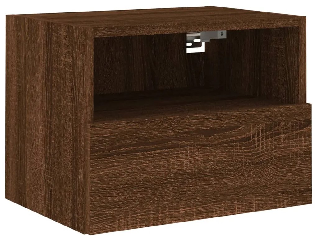 Mobile tv a parete rovere marrone 40x30x30 cm legno multistrato