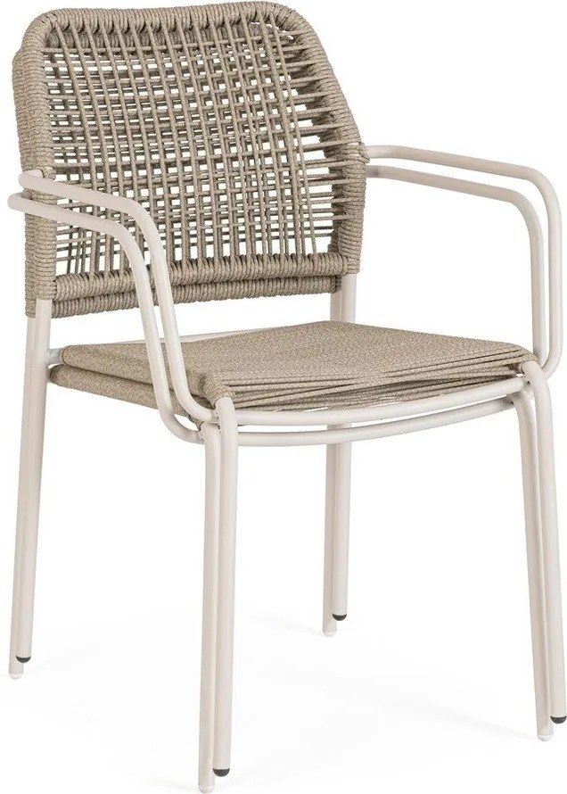 Sedia da esterno beige/di colore naturale in metallo Jable – Bizzotto