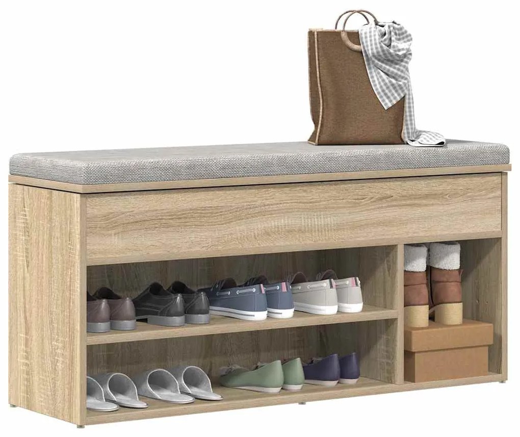 Scarpiera Rovere Sonoma 102x30,5x45 Cm İn Legno Multistrato /