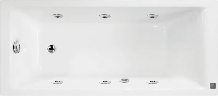 Vasca idromassaggio rettangolare bianco ,170, 70 cm, 6 bocchette,