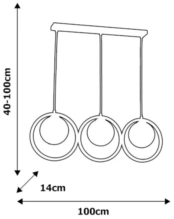 Lampadario a sospensione con filo BOSTON 3xE14/40W/230V