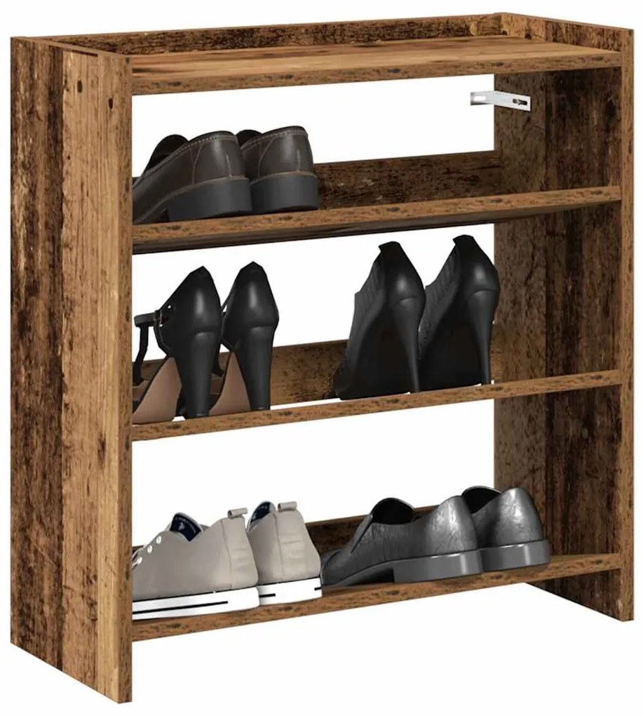 Scarpiera Legno Antico 60x25x62 Cm İn Legno Multistrato /