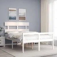 Letto per Anziani con Testiera Bianco 120x200 cm Legno Massellocod mxl 77046