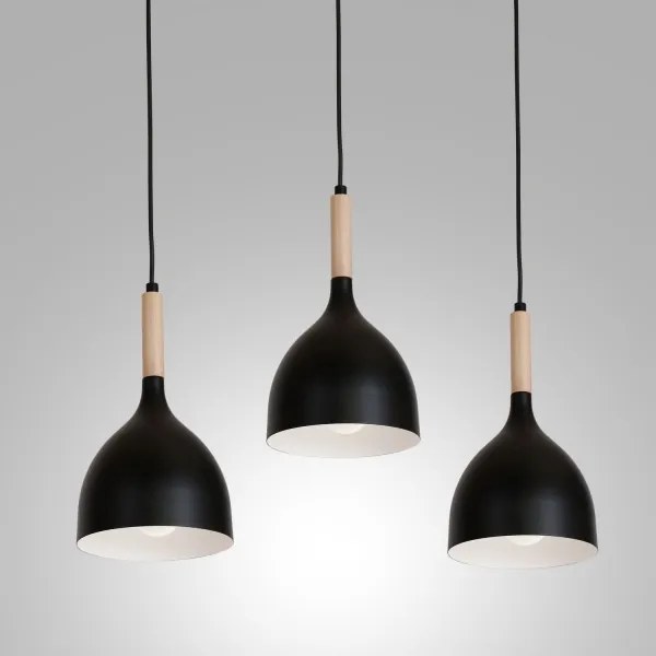 Lampadario a sospensione con filo NOAK WOOD 3xE27/60W/230V