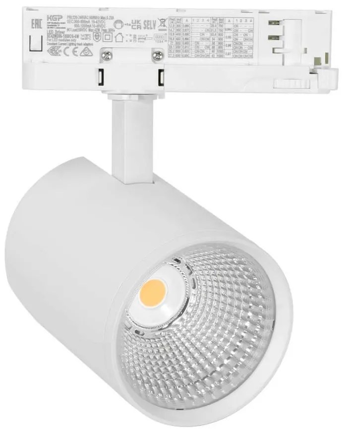 Faro LED 12W-40W Trifase Bianco CRI90 UGR19 45° - KGP driver Colore Bianco Caldo 2.700K