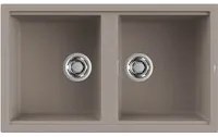 Lavello Elleci Incasso 2 vasche 86x51 Best 450 Granitek Grigio Tortora LGB45043