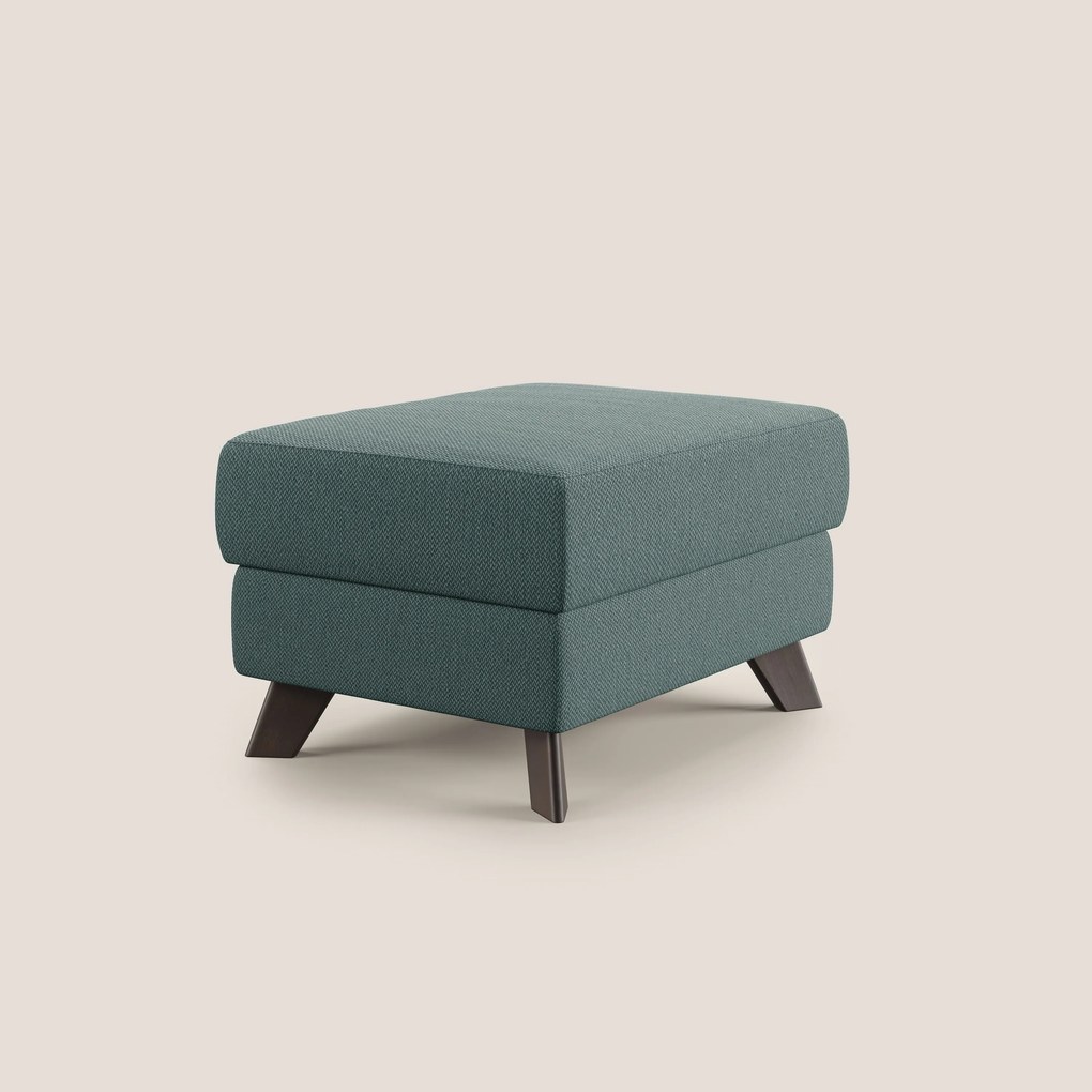 Moon Pouf contenitore e piedini alti in tessuto smacchiabile con acqua T05