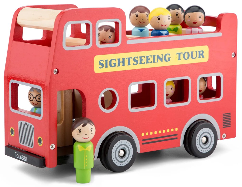 Autobus urbano rosso + 9 figurine di passeggeri