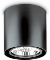 Plafoniera Moderna Mood Round Alluminio Nero 1 Luce Gu10 10W 3000Kd15Cm