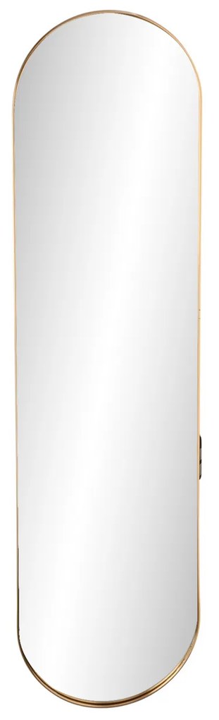 Specchio da parete 30x155 cm bordo oro