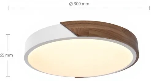 Brilagi - Plafoniera LED PILANA LED/24W/230V rovere/bianco Ø 30 cm