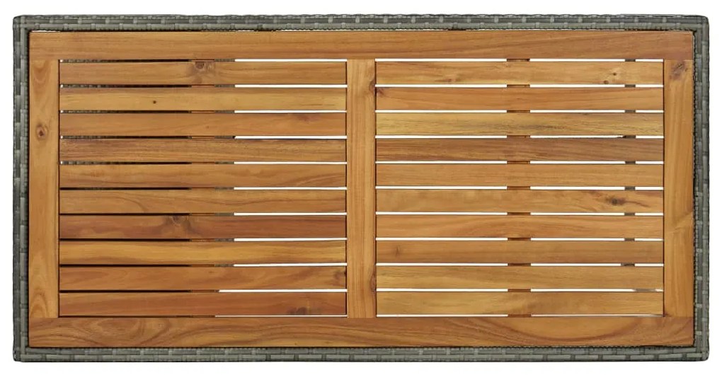 Tavolo da bar con ripiani grigio 120x60x110 cm in polyrattan