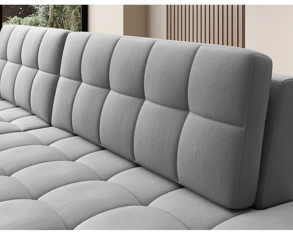 Divano angolare grigio allungabile (con penisola a sinistra/con chaise lounge) con rivestimento in velluto Blezalt – ELTAP