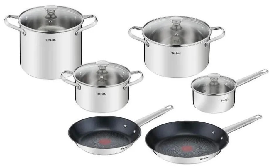 Tefal - Set di pentole 10 pz COOK EAT acciaio inossidabile