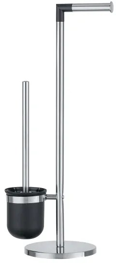 WENKO 21836800 - Spazzola per WC PARUS 25,5 x 57 cm acciaio inox/argento/nero
